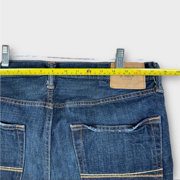 Abercrombie & Fitch 34x32 The A&F Boot Faded Denim Blue Jeans Button-Fly Bootcut - Picture 10 of 13
